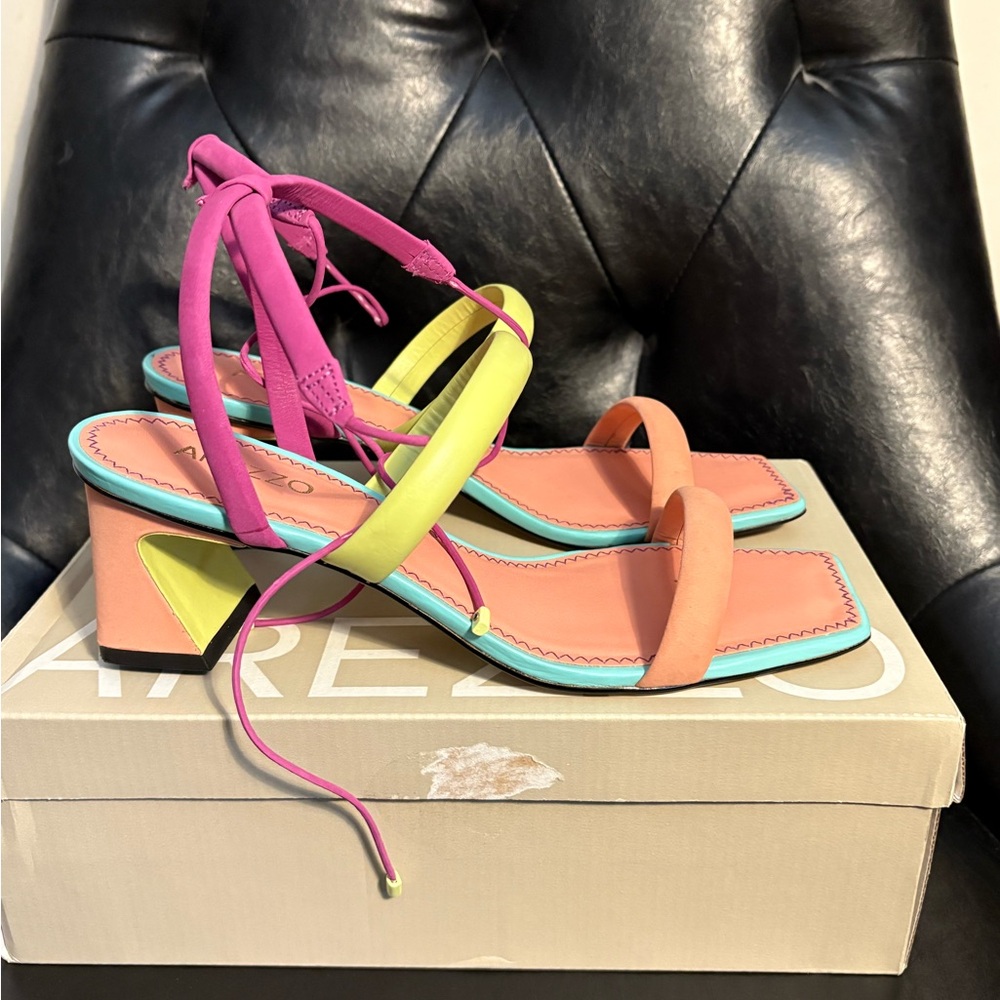 Women's Arezzo Multicolor Strappy Sandals